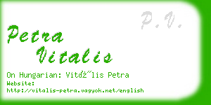 petra vitalis business card